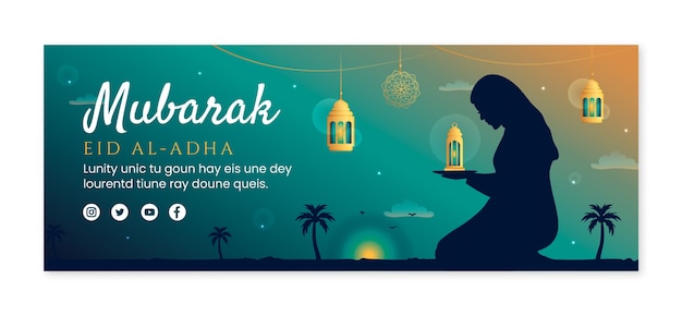 Gradiente de portada de facebook de eid al-adha