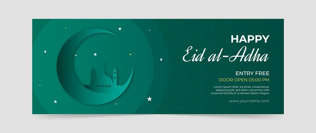 Gradiente de portada de facebook de eid al-adha