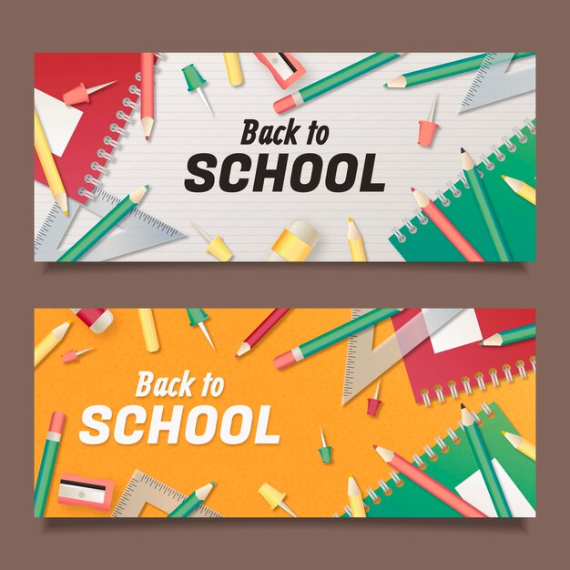 Gradiente de regreso a la escuela pancartas con foto
