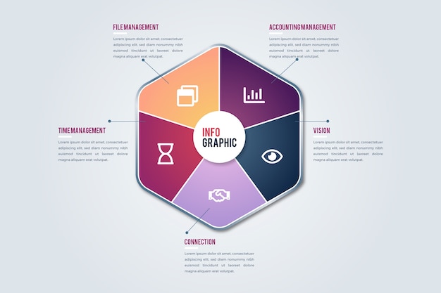 Gradiente resumen forma infografía