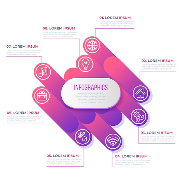 Gradiente resumen forma infografía