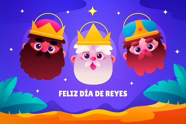 Vector gratuito gradiente reyes magos de fondo