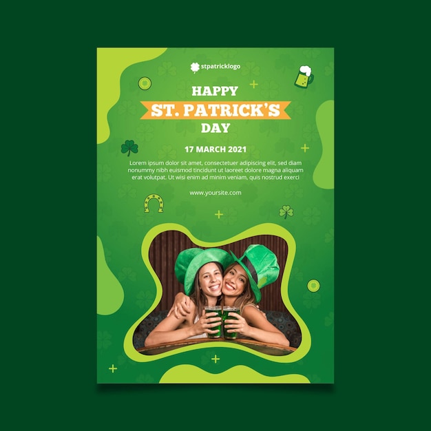 Vector gratuito gradiente st. cartel del día de patrick