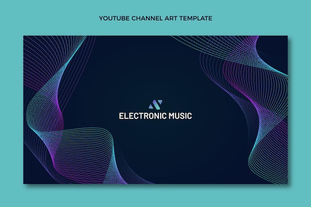 Vector gratuito gradiente de textura festival de música canal de youtube arte