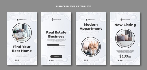 Gradiente de textura inmobiliaria historias de instagram