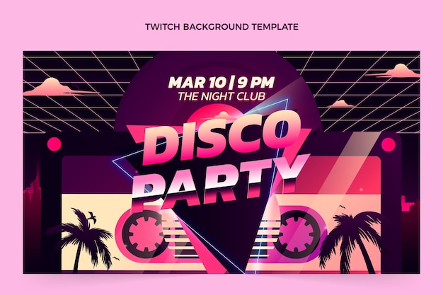 Gradiente vaporwave fondo de contracción de la fiesta de la discoteca