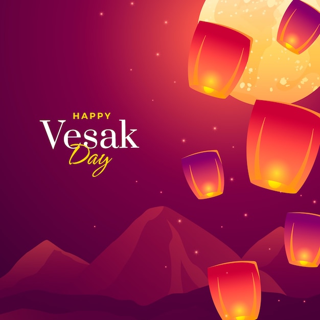 Vector gratuito gradiente vesak decir ilustración