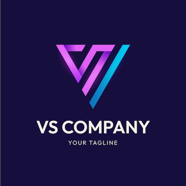 Vector gratuito gradiente vs diseño de logotipo