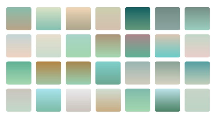 Vector gratuito gradientes de color verde desaturado suave establecer ilustración vectorial