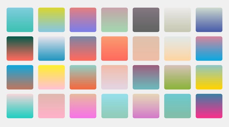 Vector gratuito gradientes de colores en diferentes temas de colores y tonos gran conjunto