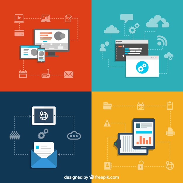 Gráfica con iconos de tecnología