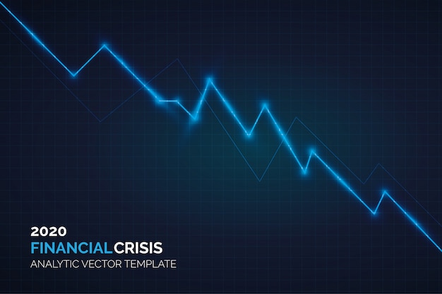 Vector gratuito gráfico analítico de crisis financiera 2020