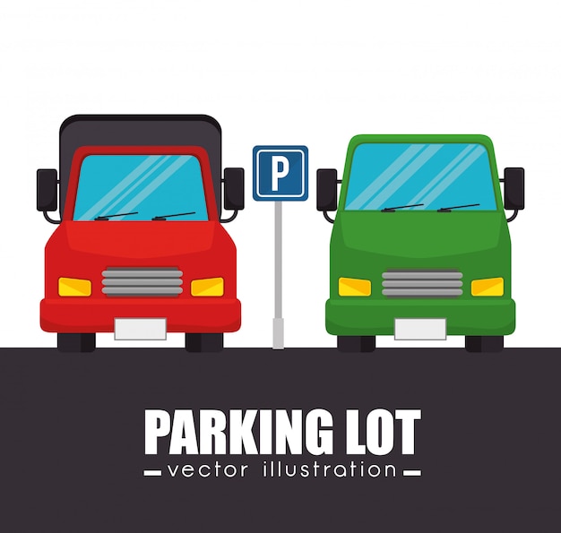 Vector gratuito gráfico de coches de estacionamiento