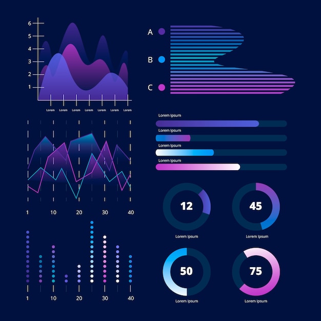 Vector gratuito gráfico de colección de elementos del tablero