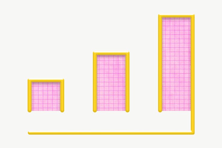 Vector gratuito gráfico de crecimiento empresarial de gráfico de barras rosa para marketing