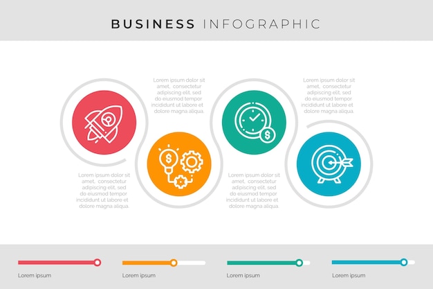 Vector gratuito gráfico de información empresarial colorido