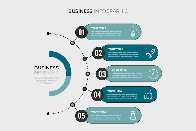 Vector gratuito gráfico de información empresarial minimalista