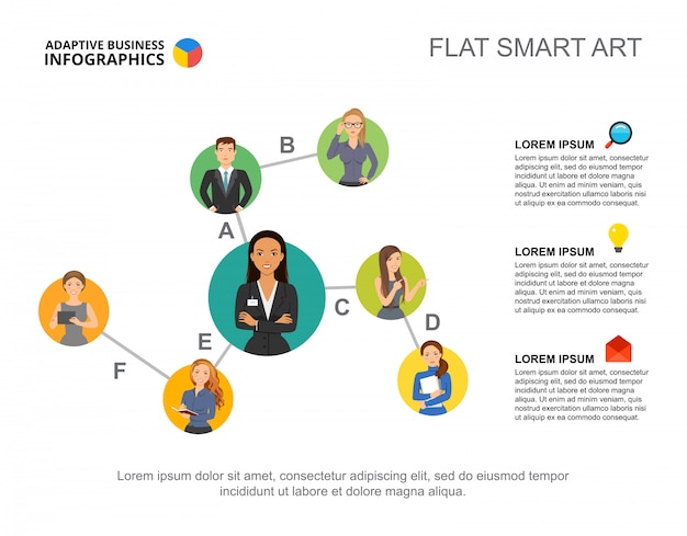 Gráfico de jerarquía de infografías de negocios para el concepto de personal de negocios.
