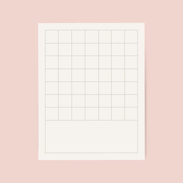 Gráfico de nota de cuadrícula blanca en blanco