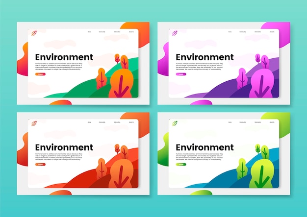 Gráfico de sitio web informativo de medio ambiente y naturaleza.