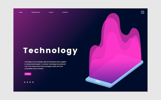 Vector gratuito gráfico del sitio web informativo de tecnología e informática