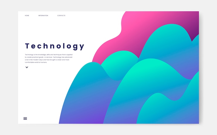 Vector gratuito gráfico del sitio web informativo de tecnología e informática