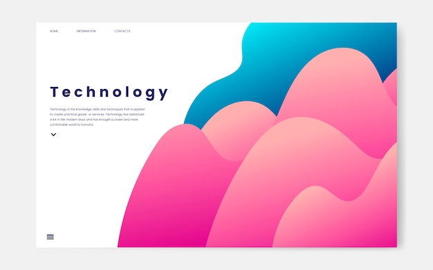 Vector gratuito gráfico del sitio web informativo de tecnología e informática