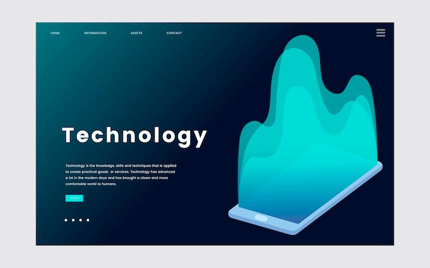 Vector gratuito gráfico del sitio web informativo de tecnología e informática