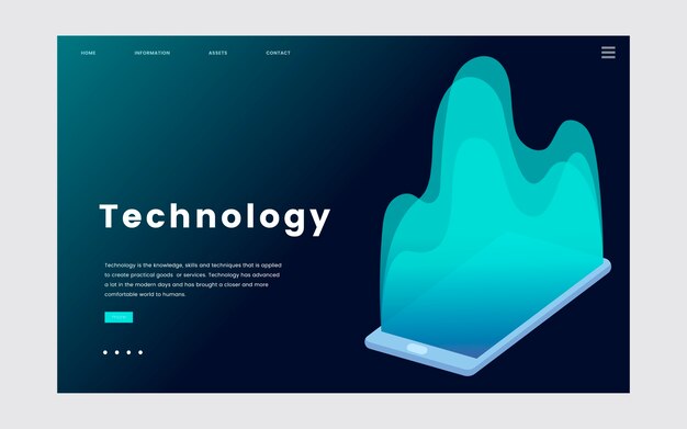 Gráfico del sitio web informativo de tecnología y TI