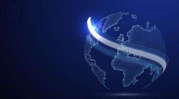 Vector gratuito gráfico de tierra 3d que simboliza la ilustración del comercio mundial.