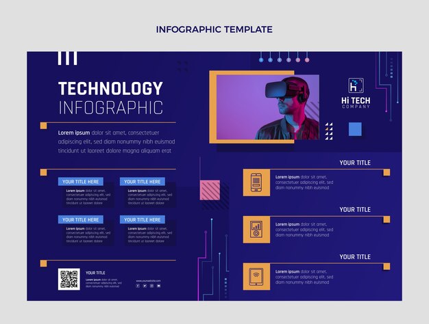 Gráficos de tecnología mínima de diseño plano.