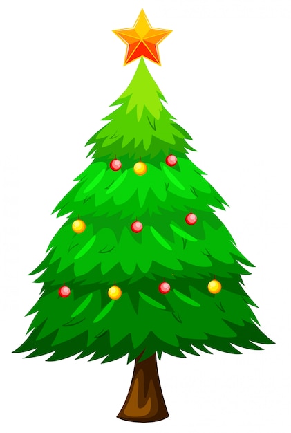 Vector gratuito gran arbol de navidad verde