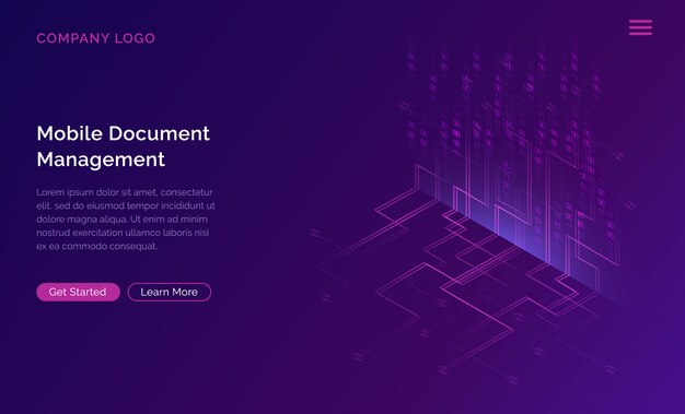 Gran cascada de datos, flujos de código binario digital