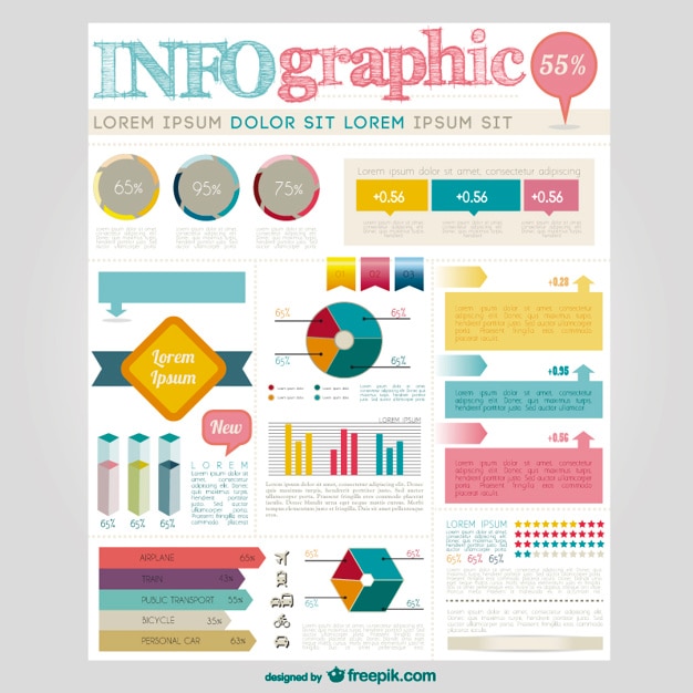 Vector gratuito gran colección de elementos de infografías