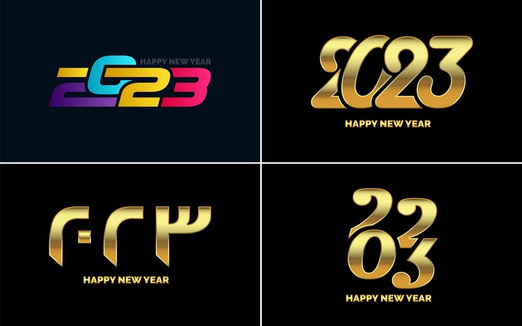 Vector gratuito gran conjunto de 2023 diseño de texto de logotipo de feliz año nuevo plantilla de diseño de número 2023 colección de símbolos de feliz año nuevo 2023 ilustración de vector de año nuevo