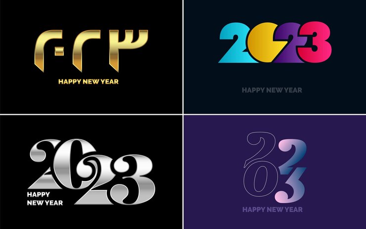 Vector gratuito gran conjunto de 2023 diseño de texto de logotipo de feliz año nuevo plantilla de diseño de número 2023 colección de símbolos de feliz año nuevo 2023 ilustración de vector de año nuevo