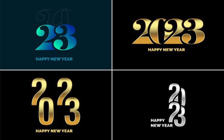 Vector gratuito gran conjunto de 2023 diseño de texto de logotipo de feliz año nuevo plantilla de diseño de número 2023 colección de símbolos de feliz año nuevo 2023 ilustración de vector de año nuevo