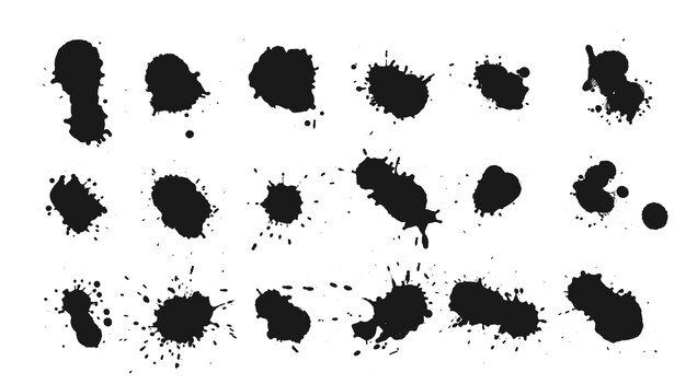 Gran conjunto de diseño de símbolos de gotas de tinta.