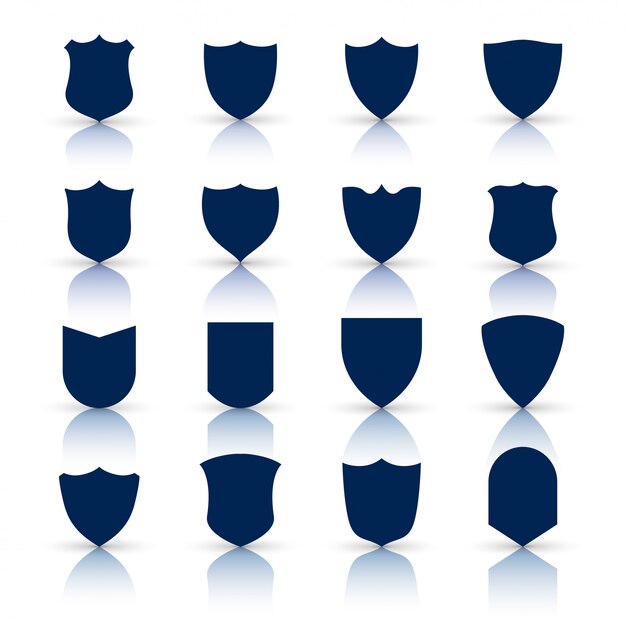 Gran conjunto de símbolos e iconos de escudo