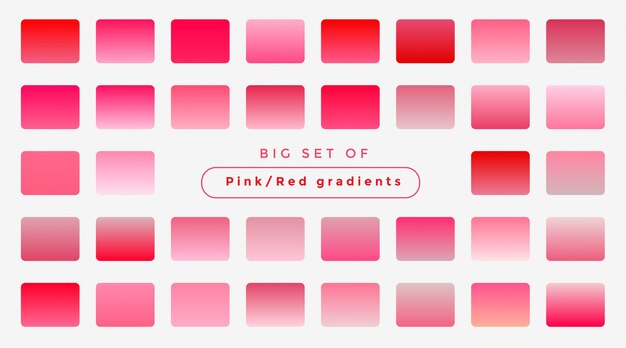 Gran conjunto de suaves gradientes rosa.