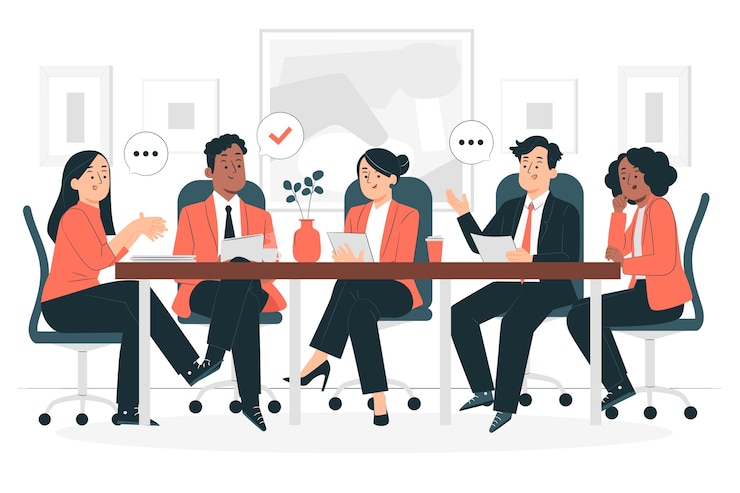 Vector gratuito gran ilustración del concepto de sala de reuniones