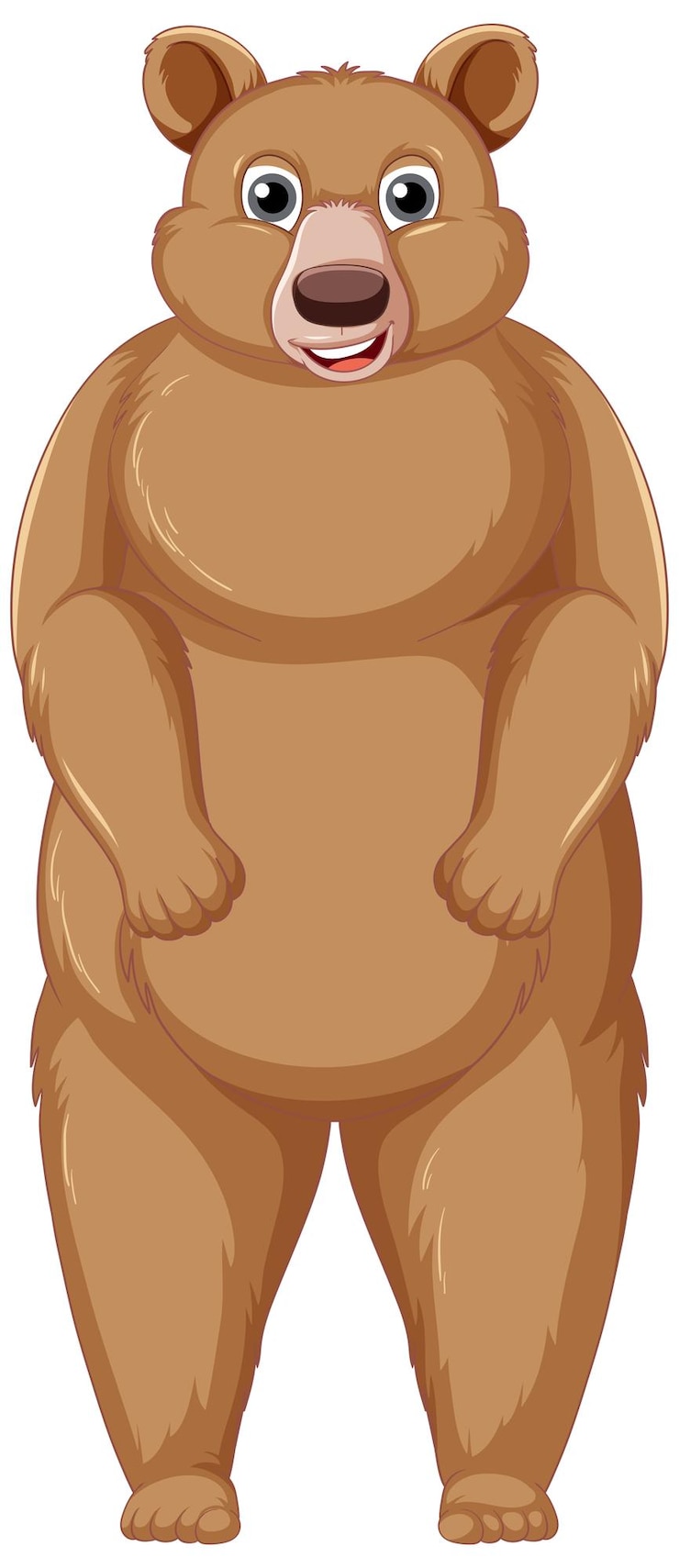 Vector gratuito un gran oso pardo sobre fondo blanco.