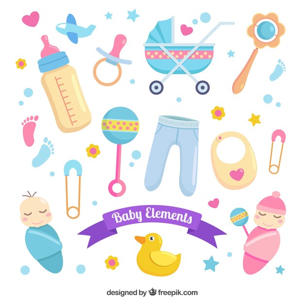 Gran pack de elementos de bebé
