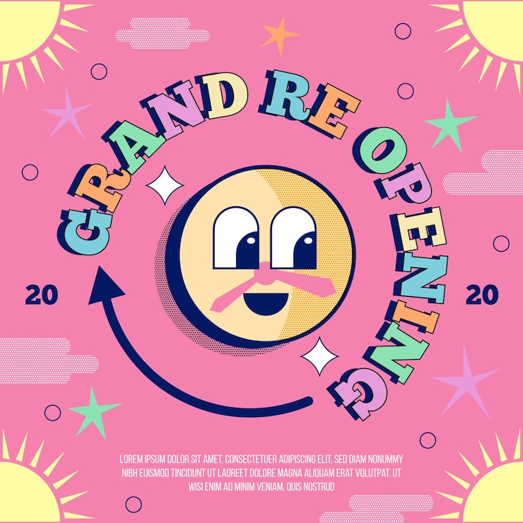 Vector gratuito gran reapertura del concepto de banner