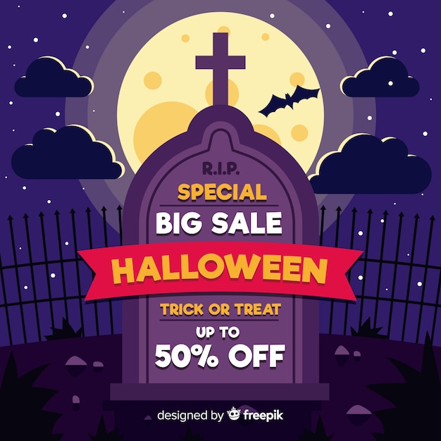 Gran venta para el cementerio de halloween en luna llena