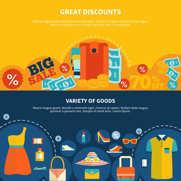 Grandes Descuentos de Banners de Compras