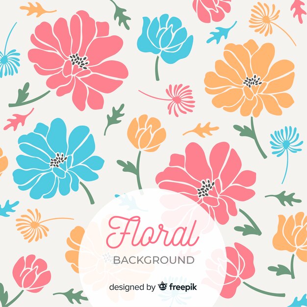 Grandes flores de colores con lindo fondo de pétalos