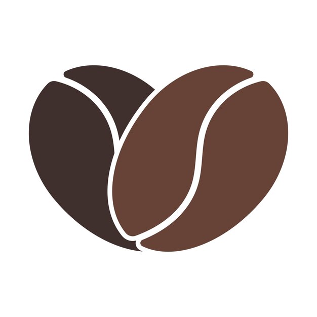 Los granos de café en forma de corazón
