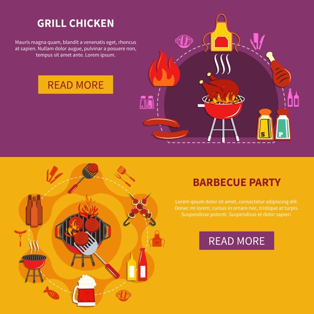 Grill Chiken En Barbacoa Fiesta Plana