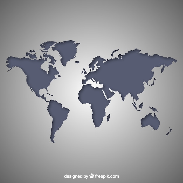 Gris mapa del mundo